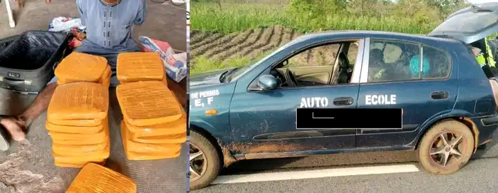 Bénin : la Police fait une importante saisie de stupéfiants dissimulés dans une cache aménagée dans un véhicule d’auto-école à Savè