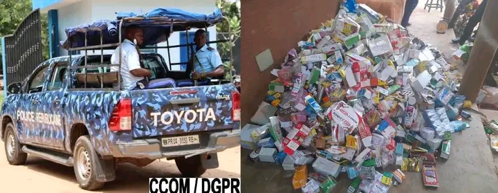 Lutte contre les faux médicaments au Bénin : une suspecte interpellée à Houègbo et plus de 53 kg de produits pharmaceutiques contrefaits saisis