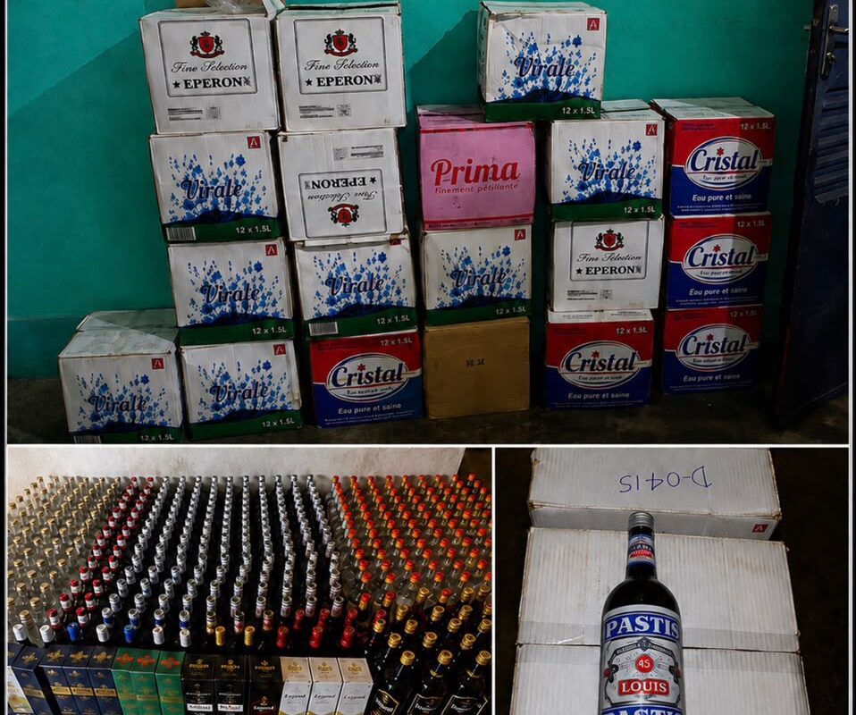 Athiémé : les Douanes saisissent 826 kg de boissons contrefaites lors d’une opération conjointe avec la Police républicaine