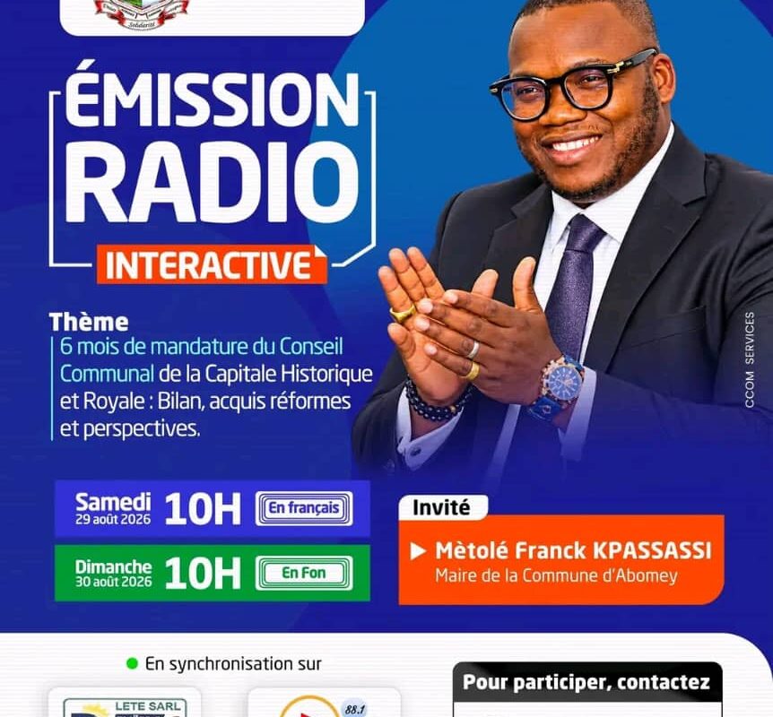 Six mois à la tête d’Abomey : Franck Kpassassi invité d’une émission radio interactive pour dresser le bilan