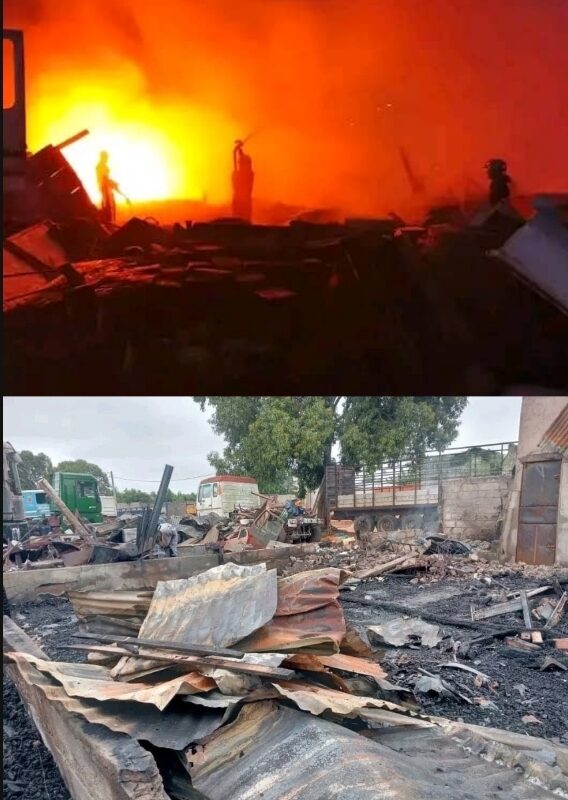 Akassato : un incendie ravage plusieurs commerces, d’importants dégâts matériels enregistrés