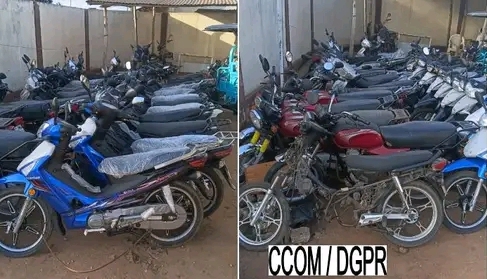 Trafic de motos à Togba : 84 engins saisis par la Police dont 34 aux numéros de châssis trafiqués, leurs propriétaires recherchés